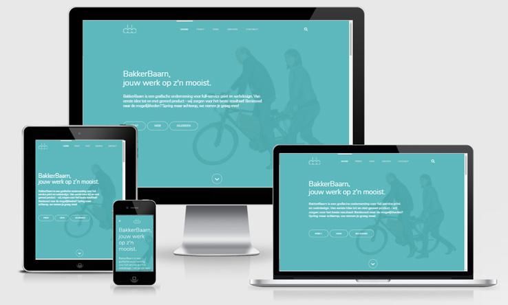 Website bakkerbaarn.nl weergegeven op verschillende devices.